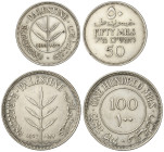 World Coins
Palestine
Lote 2 monedas 50 y 100 Mils. 1927. 11,66 grs. AR. ESCASA. KM-7. EBC a EBC+.