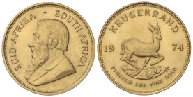 World Coins
South Africa
Krugerrand. 1974. 33,89 grs. AU. FrB1; KM-73. SC.