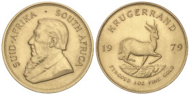 World Coins
South Africa
Krugerrand. 1979. 33,92 grs. AU (917). Fr-B1; KM-73. EBC+.