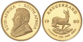 World Coins
South Africa
Krugerrand. 1980. 33,94 grs. AU (917). Fr-B1; KM-73. PROOF.