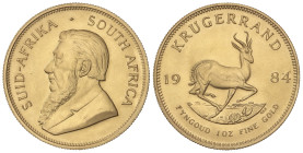 World Coins
South Africa
Krugerrand. 1984. 33.89 grs. AU. Fr-B1; KM-73. SC.