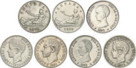 Lots and Collections
Peseta Period Lots
Lote 7 monedas 50 Céntimos. 1869 a 1896. GOBIERNO PROVISIONAL a ALFONSO XIII. 1869, 1870, 1881, 1889, 1892, ...