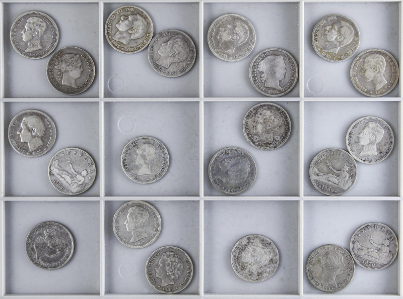 Lots and Collections
Peseta Period Lots
Lote 21 monedas 4 Reales (3), 40 Cénti...