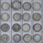 Lots and Collections
Peseta Period Lots
Lote 16 monedas 5 Pesetas. 1870 a 1878. AMADEO I a ALFONSO XII. 1870 (3), 1871 (8), 1875, 1876, 1878 (3). Ba...