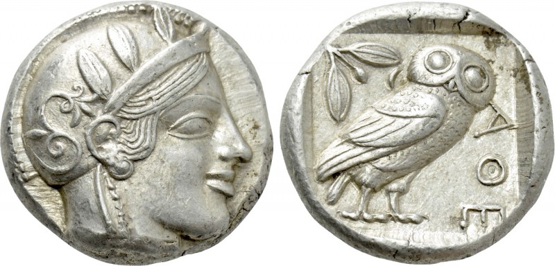 ATTICA. Athens. Tetradrachm (Circa 465-460 BC). Transitional issue.

Obv: Helm...