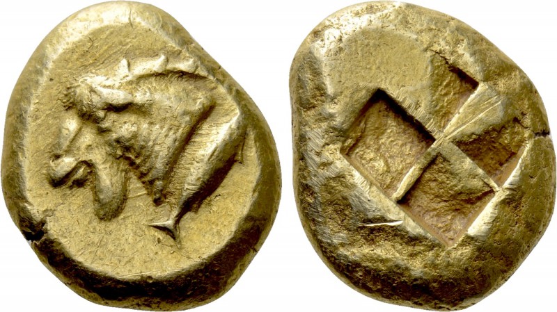 MYSIA. Kyzikos. EL Stater (Circa 550-450 BC).

Obv: Head of goat left; to righ...