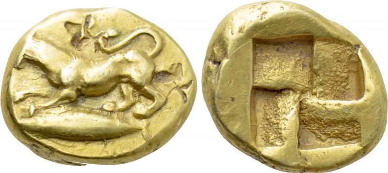 MYSIA. Kyzikos. EL Hekte (Circa 500-450 BC). 

Obv: Lioness or panther at bay ...