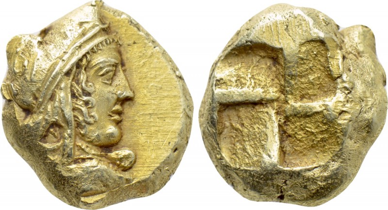 MYSIA. Kyzikos. EL Hekte (Circa 450-330 BC). 

Obv: Head of Attis right, weari...