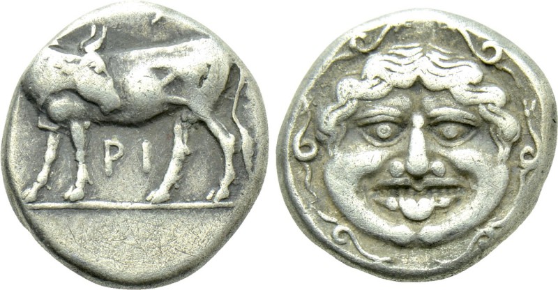 MYSIA. Parion. Hemidrachm (4th century BC). 

Obv: ΠΑ / ΡΙ. 
Bull, with head ...