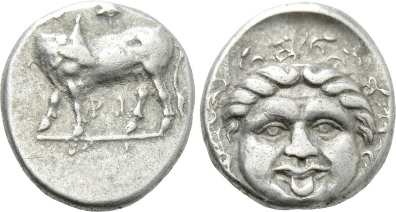 MYSIA. Parion. Hemidrachm (4th century BC). 

Obv: ΠΑ / ΡΙ. 
Bull, with head ...