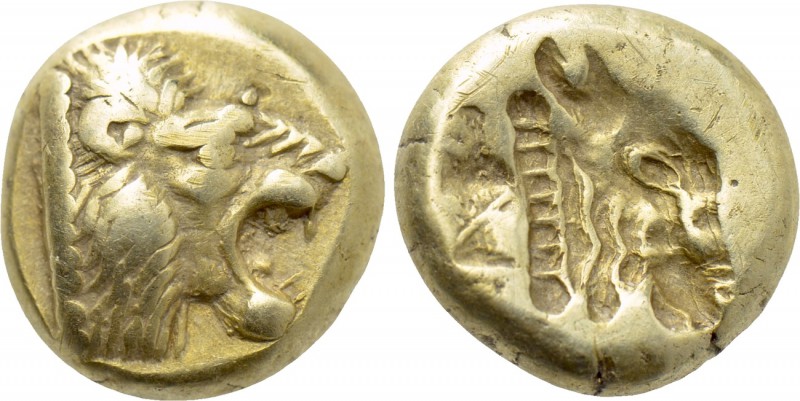 LESBOS. Mytilene. EL Hekte (Circa 521-478 BC). 

Obv: Head of roaring lion rig...