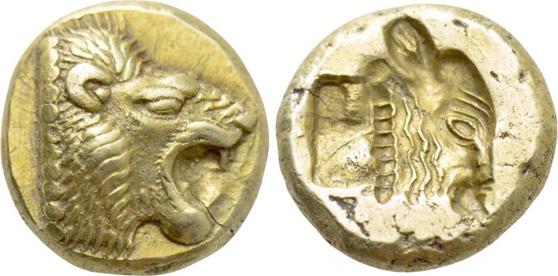 LESBOS. Mytilene. EL Hekte (Circa 521-478 BC). 

Obv: Head of roaring lion rig...