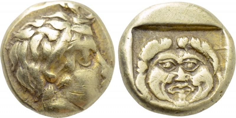 LESBOS. Mytilene. EL Hekte (Circa 454-428/7 BC). 

Obv: Head of Aktaeon right,...