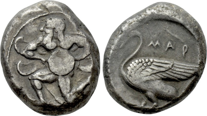 CILICIA. Mallos. Stater (Circa 440-390 BC).

Obv: Winged male figure (Kronos?)...