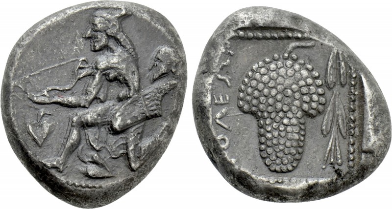 CILICIA. Soloi. Stater (Circa 440-410 BC). 

Obv: Amazon kneeling left, with b...