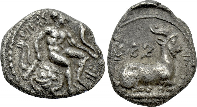CYPRUS. Salamis. Evagoras I (Circa 411-374 BC). 1/3 Stater. 

Obv: Herakles se...