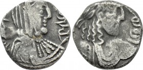 NABATAEA. Rabbel II with Gamilat (70/1-105/9). Drachm. Petra. Uncertain RY.