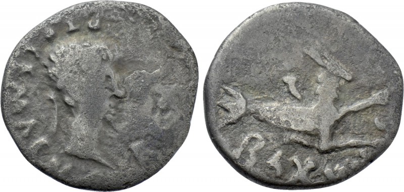 KINGS OF MAURETANIA. Ptolemaeus (24-40). Denarius. Caesarea. Dated RY 17(?) (35/...