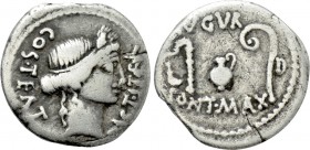 JULIUS CAESAR. Denarius (47-46 BC). Uncertain mint in North Africa, possibly Utica.