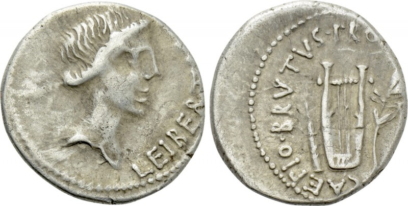 BRUTUS. Denarius (42 BC). Military mint traveling with Brutus in Lycia. 

Obv:...
