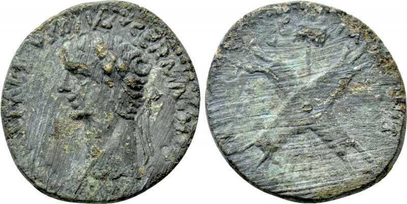 NERO CLAUDIUS DRUSUS (Died 9 BC). Fourrée Denarius. Contemporary imitation of Lu...