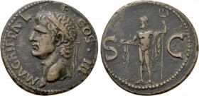 AGRIPPA (Died 12 BC). As. Rome. Struck under Caligula.