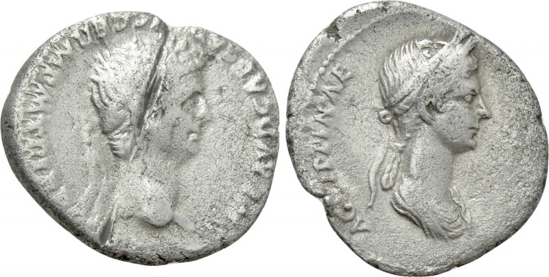 CLAUDIUS with AGRIPPINA II (41-54). Denarius. Rome. 

Obv: TI CLAVD CAESAR AVG...