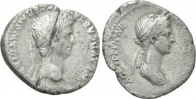 CLAUDIUS with AGRIPPINA II (41-54). Denarius. Rome.
