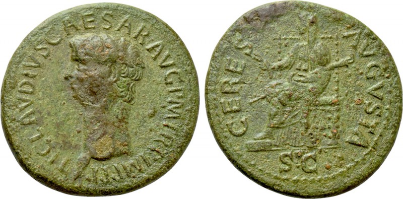 CLAUDIUS (41-54). Dupondius. Rome. 

Obv: TI CLAVDIVS CAESAR AVG P M TR P IMP ...