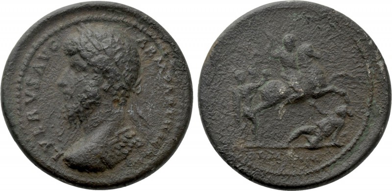 LUCIUS VERUS (161-169). Medallion.

Obv: Laureate and cuirassed bust left.
Re...