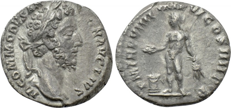 COMMODUS (177-192). Denarius. Rome. 

Obv: M COMMODVS ANTON AVG PIVS. 
Laurea...