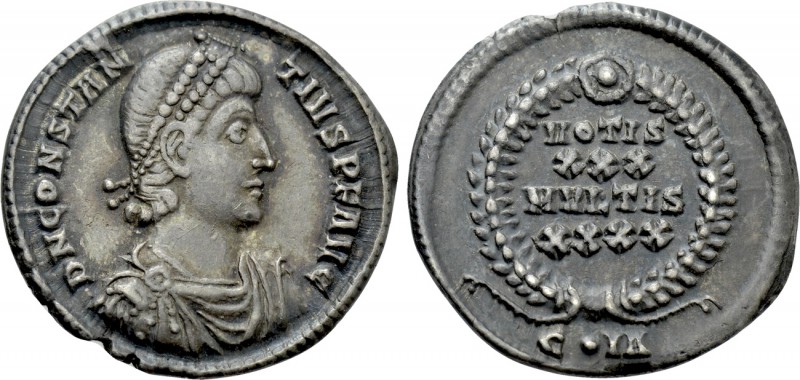 CONSTANTIUS II (337-361). Siliqua. Constantinople. 

Obv: D N CONSTANTIVS P F ...