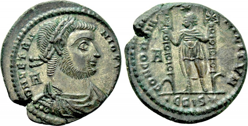 VETRANIO (350). Ae. Siscia. 

Obv: D N VETRANIO P F AVG. 
Laureate, draped an...