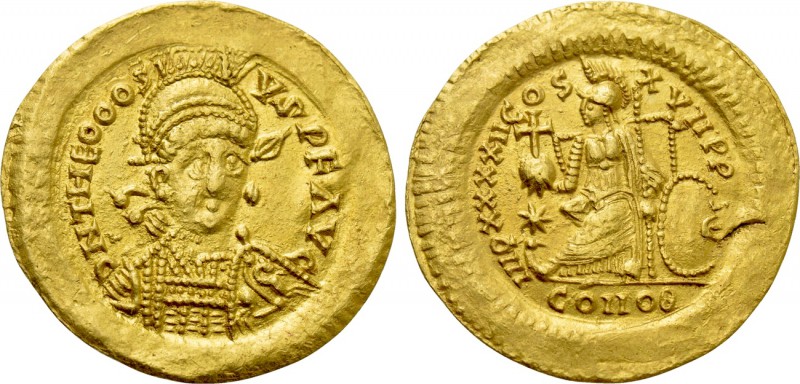 GERMANIC TRIBES. Uncertain. GOLD Solidus (5th century). Imitating a Constantinop...