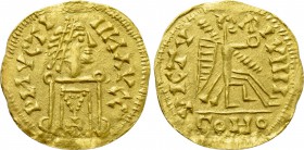 VISIGOTHS. Uncertain (Circa 527-565). GOLD Tremissis. Imitating Byzantine Emperor Justinian I.
