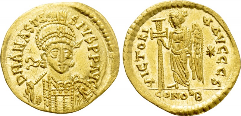ANASTASIUS I (491-518). GOLD Solidus. Constantinople. 

Obv: D N ANASTASIVS P ...