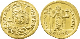 MAURICE TIBERIUS (582-602). GOLD Solidus. Constantinople or Theoupolis (Antioch).