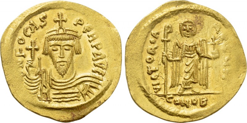 PHOCAS (602-610). GOLD Solidus. Constantinople. 

Obv: δ N FOCAS PЄRP AVG. 
C...