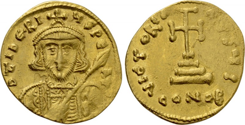 TIBERIUS III (APSIMAR) (698-705). GOLD Solidus. Constantinople. 

Obv: D TIЬЄR...
