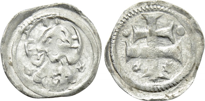 HUNGARY. Béla IV (1235-1270). Obol. 

Obv: Facing bust, wearing nimbus crown....