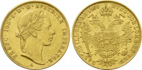 AUSTRIA. Franz Joseph I (1848-1916). GOLD Ducat (1854-A). Wien (Vienna).