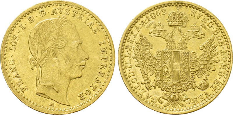 AUSTRIA. Franz Joseph I (1848-1916). GOLD Ducat (1862-A). Wien (Vienna). 

Obv...