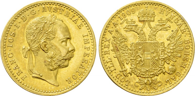 AUSTRIA. Franz Joseph I (1848-1916). GOLD Ducat (1909). Wien (Vienna). 

Obv: ...