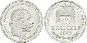 AUSTRIA. Franz Joseph I (1848-1916). 20 Krajczar (1869-KB). Körmöcbánya (Kremnica).