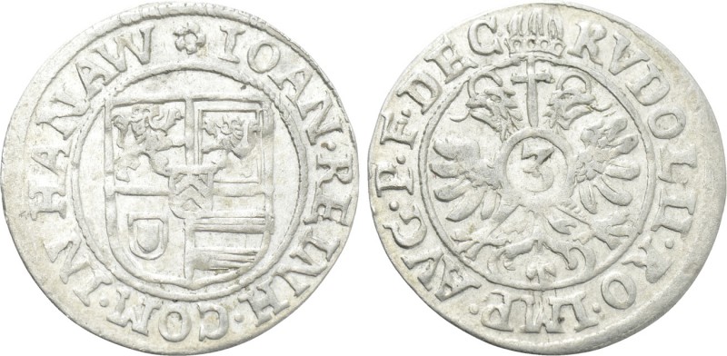 GERMANY. Hanau-Lichtenberg. Johann Reinhard I (1599-1626). 3 Kreuzer. 

Obv: I...