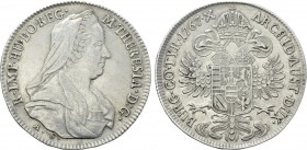 HOLY ROMAN EMPIRE. Maria Theresia (1740-1780). 1/2 Reichstaler (1767-AS). Hall.