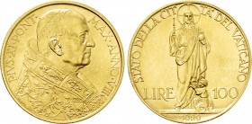 ITALY. Vatican. Pius XI (1922-1939). GOLD 100 Lire (1929//VIII). Roma.