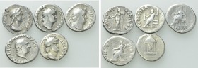 5 Roman Denari; Including Nero and Vitellius.
