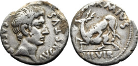 Roman Imperial
Augustus (27 BC-14 AD). M. Durmius, moneyer, circa 19 BC. Rome
AR Denarius (18mm 3.71g)
Obv: CAESAR AVGVSTVS. Bare head of Augustus ...