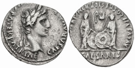 Roman Imperial
Augustus (27 BC-14 AD). Lugdunum
AR Denarius (25.3mm 3.57g)
Obv: CAESAR AVGVSTVS DIVI F PATER PATRIAE Laureate head of Augustus to r...